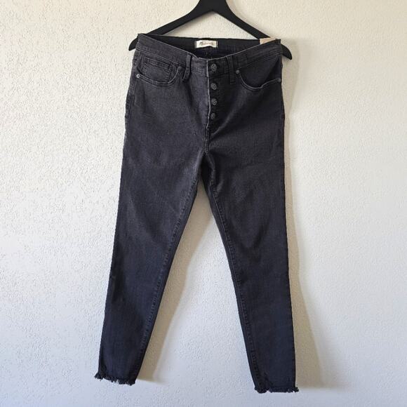 Madewell Black 9" Midrise Skinny Button-Fly Jeans NWT - Picture 1 of 8